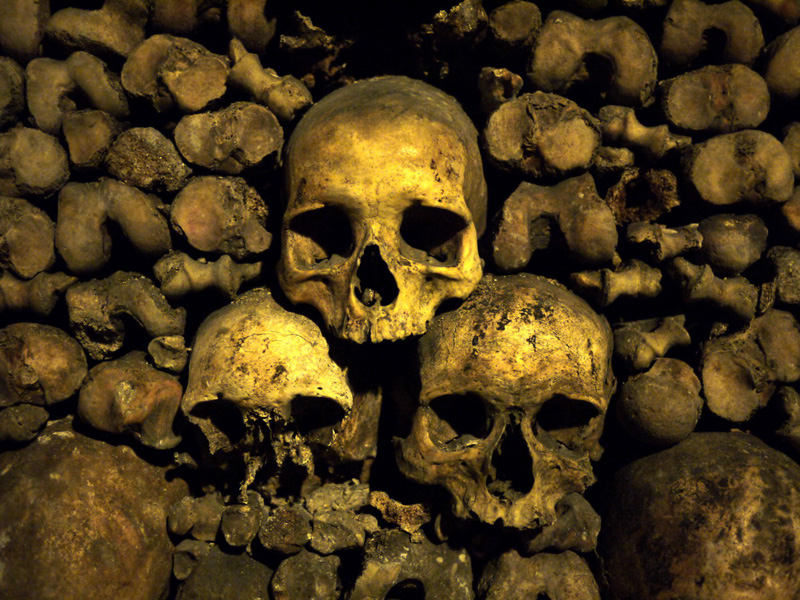 现实的噩梦白骨如山 巴黎地下墓穴令人毛骨悚然/组图